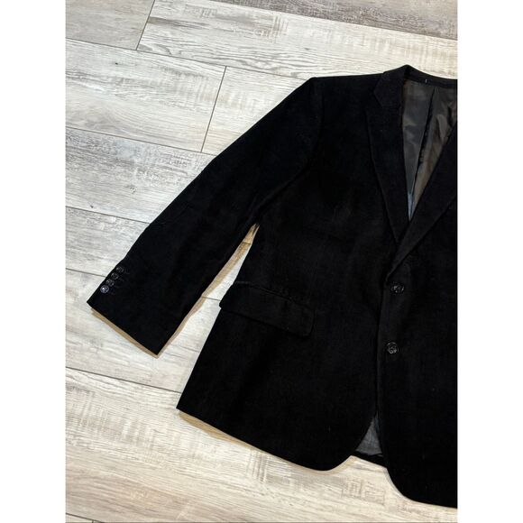 Stafford classic fit black corduroy sports coat suit jacket size 46R - Picture 3 of 12